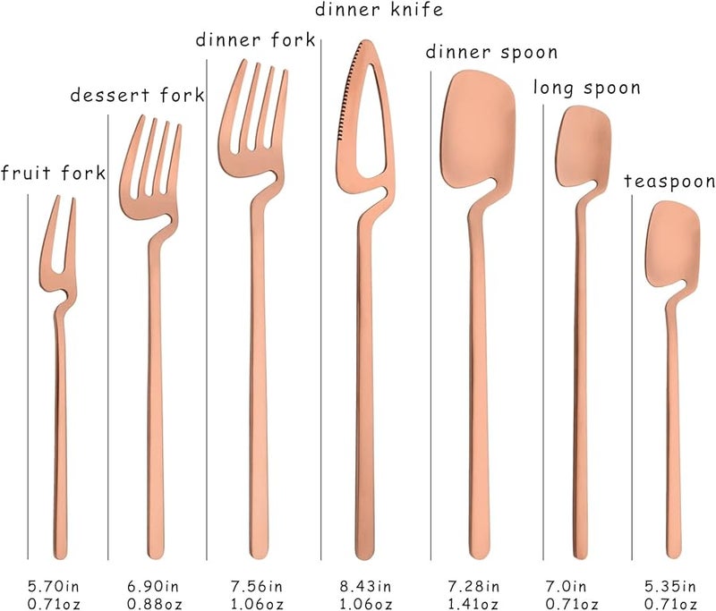 8 Piece Rose Gold Mini Teaspoon Set For Coffee Dessert Cake Ice Cream - Image 2
